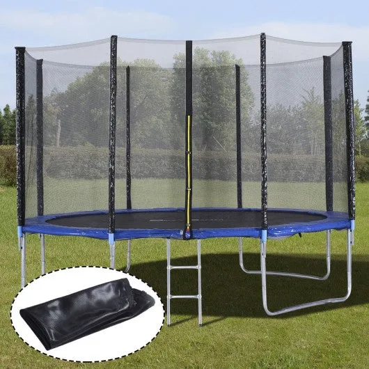 12' Trampoline with Net Ladder & Rain Cover