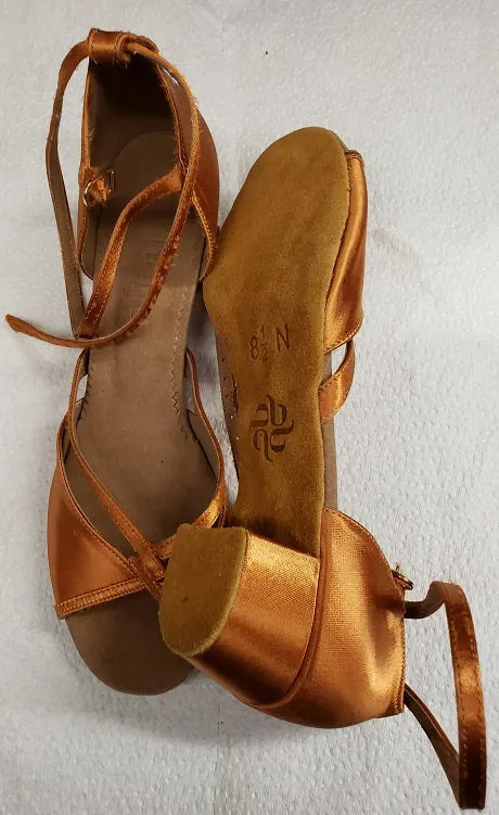 1.5" Jorjet --  Latin Sandal -- Tan Satin