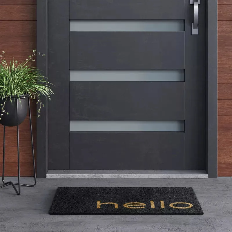 1'6"x2'6"/18"x30" Hello Doormat Black - Project 62™