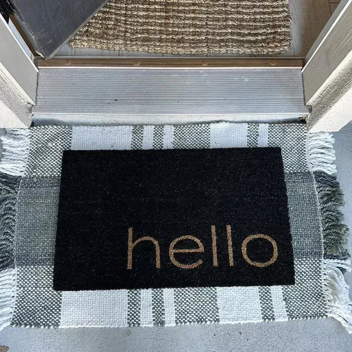 1'6"x2'6"/18"x30" Hello Doormat Black - Project 62™