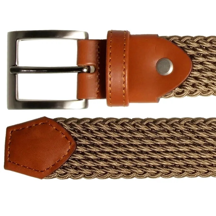 30 mm Leather-Trimmed Viscose Belt Tan