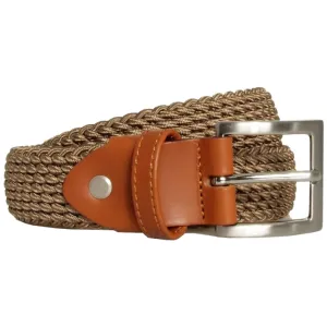 30 mm Leather-Trimmed Viscose Belt Tan