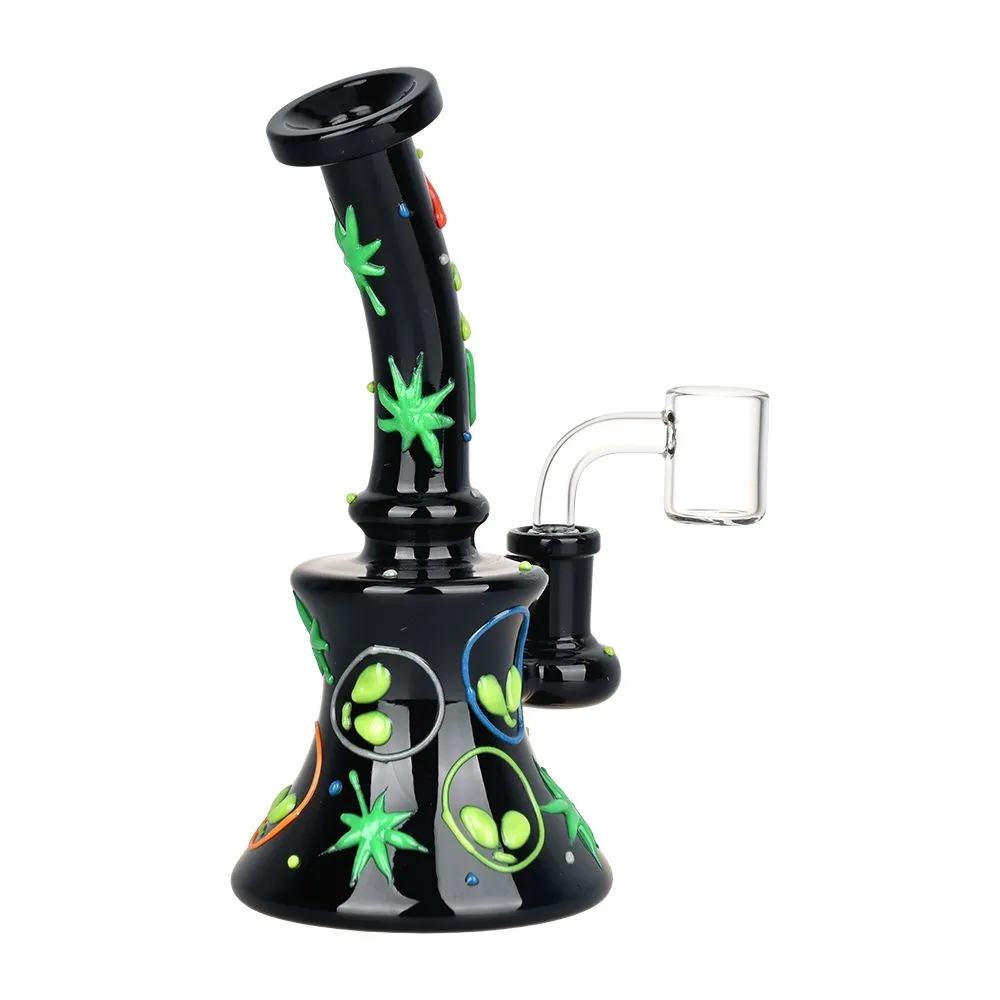 420 Alien Glow In The Dark Glass Dab Rig