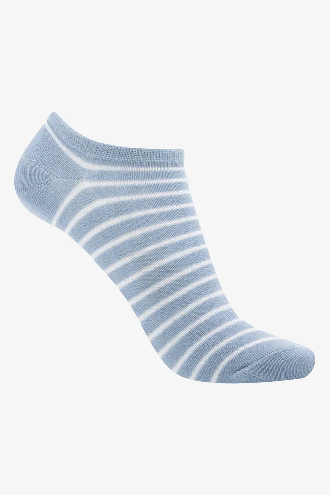 5 Pack Stripe Low Cut Socks Blue