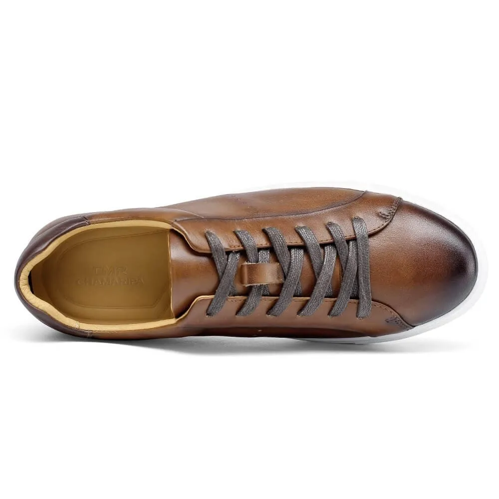 6CM / 2.36 Inches CMR CHAMARIPA Height Increasing Shoes - Brown Height Increasing Trainers