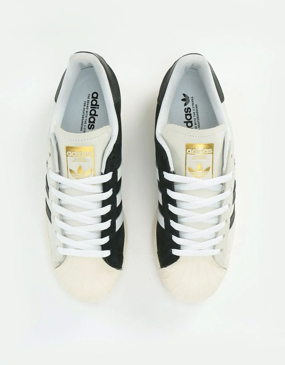 adidas Superstar 50 Skate Shoes - White/Core Black/Gold Metallic