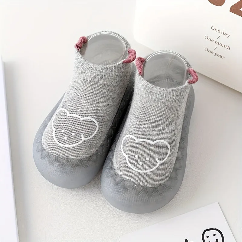 Adorable Cartoon Slip-On Sock Shoes - Ultra-Soft, Non-Slip & Breathable for Baby Boys & Girls - Secure Grip Indoor/Outdoor Play - Perfect for Spring & Autumn