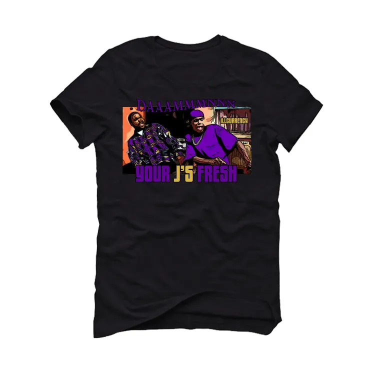 Air Jordan 12 Field Purple - Black T-Shirt (Daaaaammmmnnnnn)