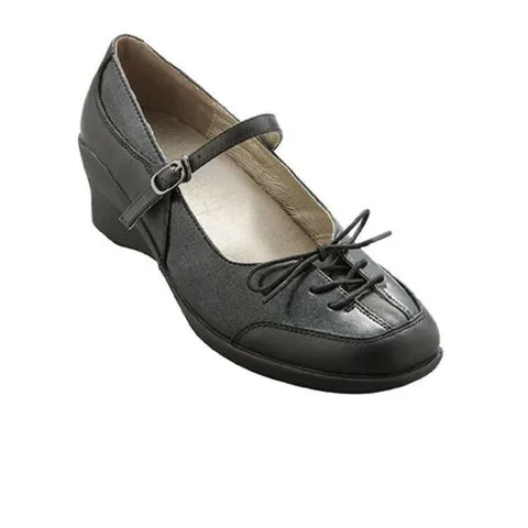 Akaishi Kasumi Mary Jane Wedge (Women) - Black