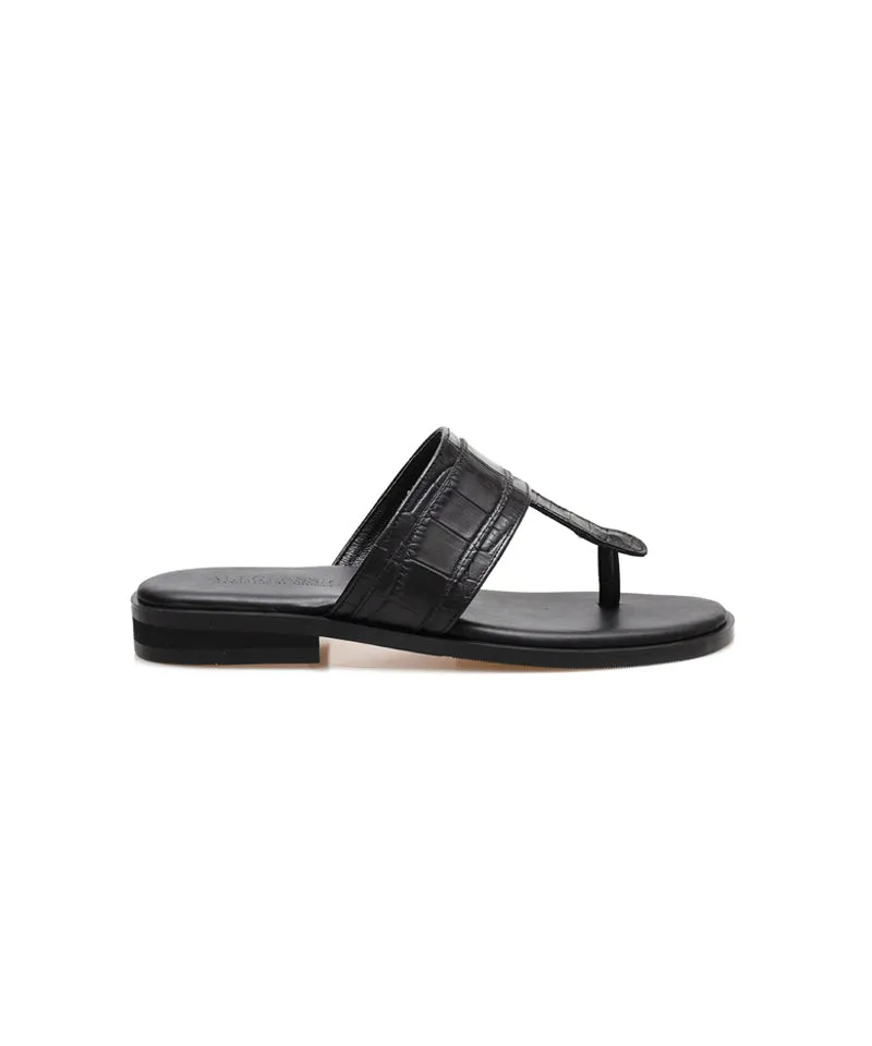 ALL CLASSIC Tobe Flip Flop - Black Croco