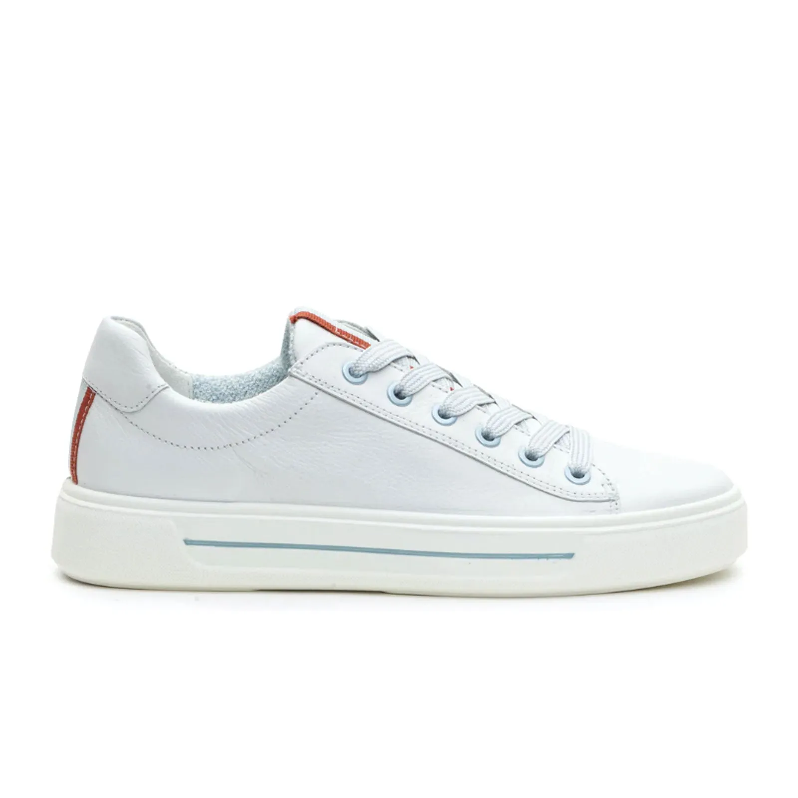 Ara Camden Sneaker (Women) - White Calf/Orange/Blue