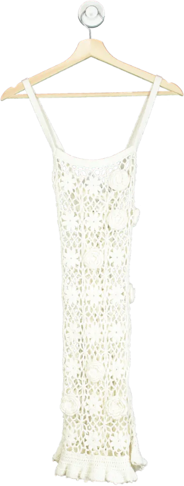 ASOS White Crochet Midi Dress XS