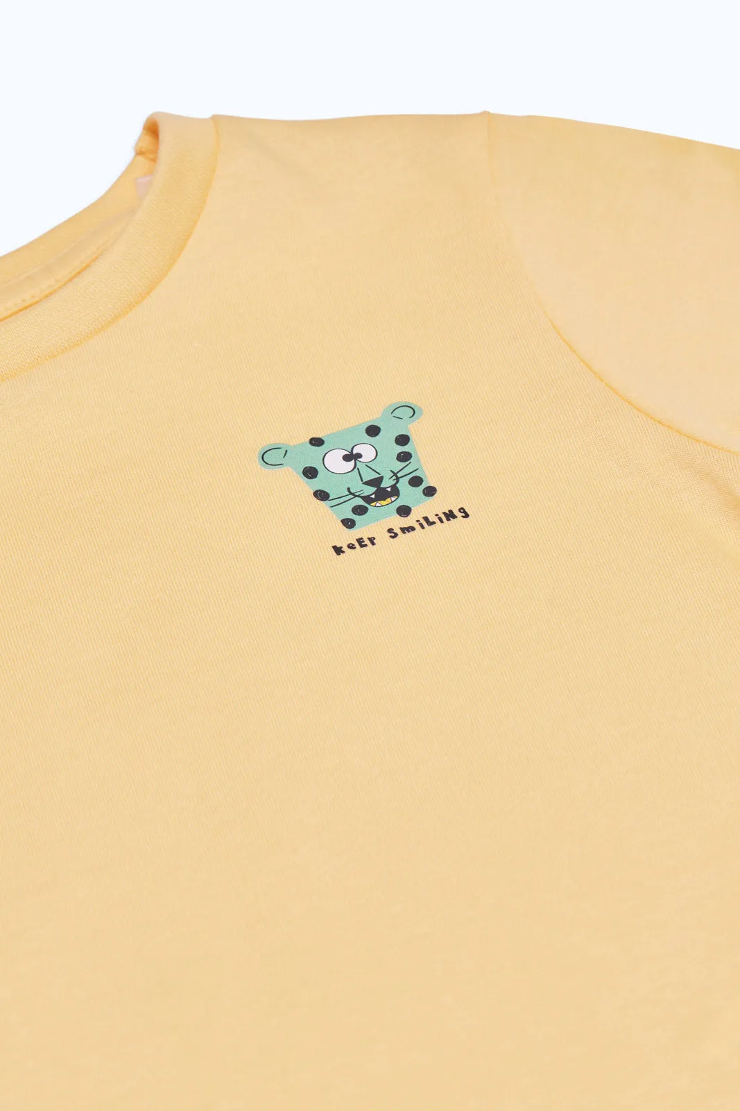 Baby Boys Mustard Tiger Print T-Shirt