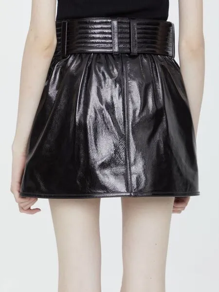 BALMAIN 23FW Black Mini Skirt for Women