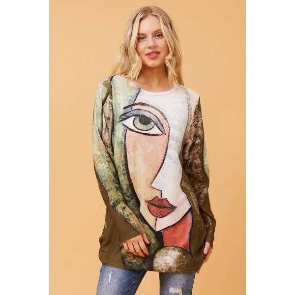 BEAU GRAPHIC PRINT TOP