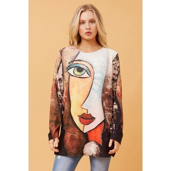 BEAU GRAPHIC PRINT TOP