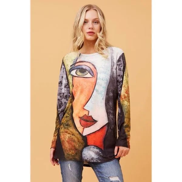 BEAU GRAPHIC PRINT TOP