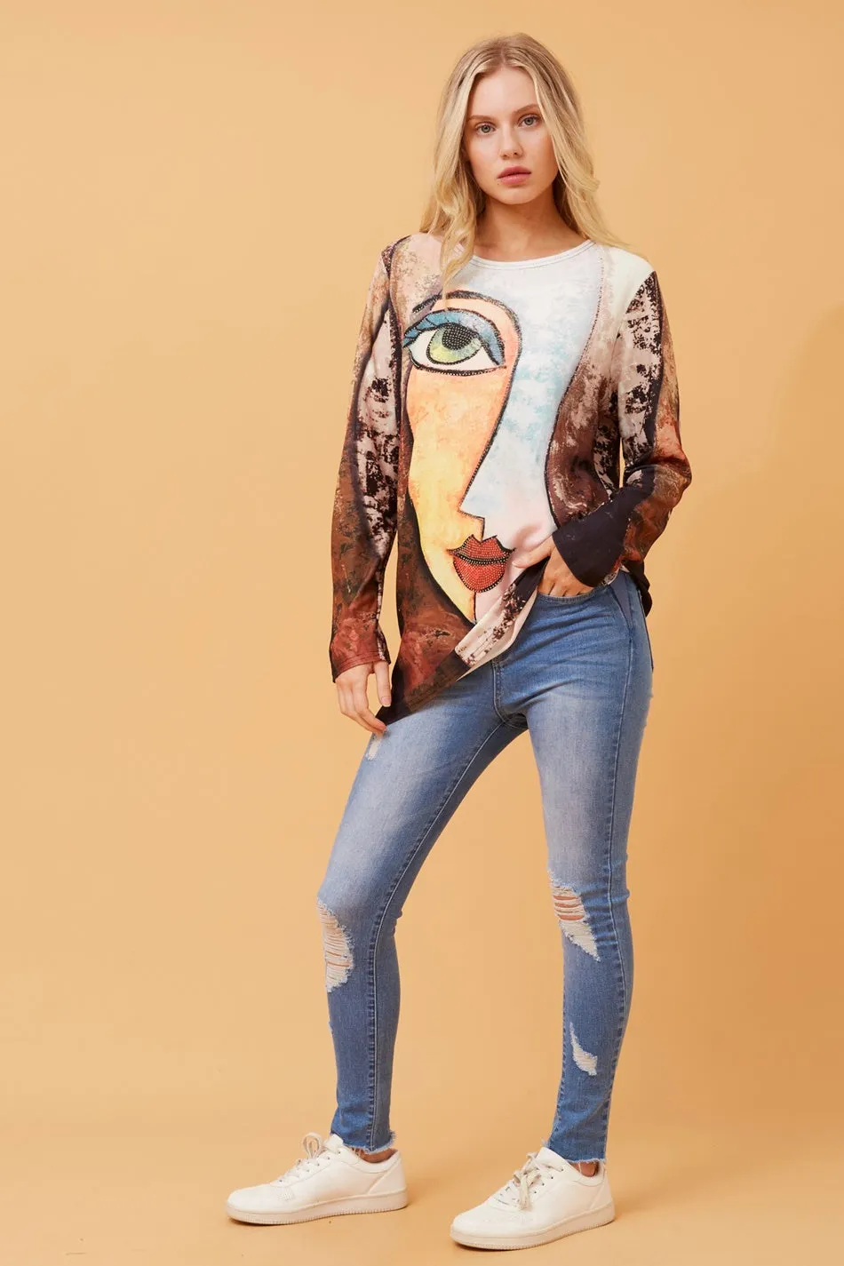 BEAU GRAPHIC PRINT TOP