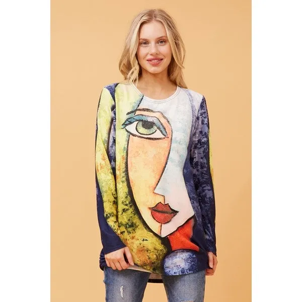 BEAU GRAPHIC PRINT TOP