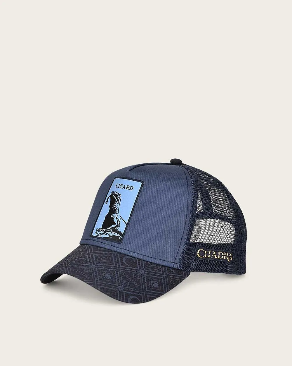 Blue lizard patch cap