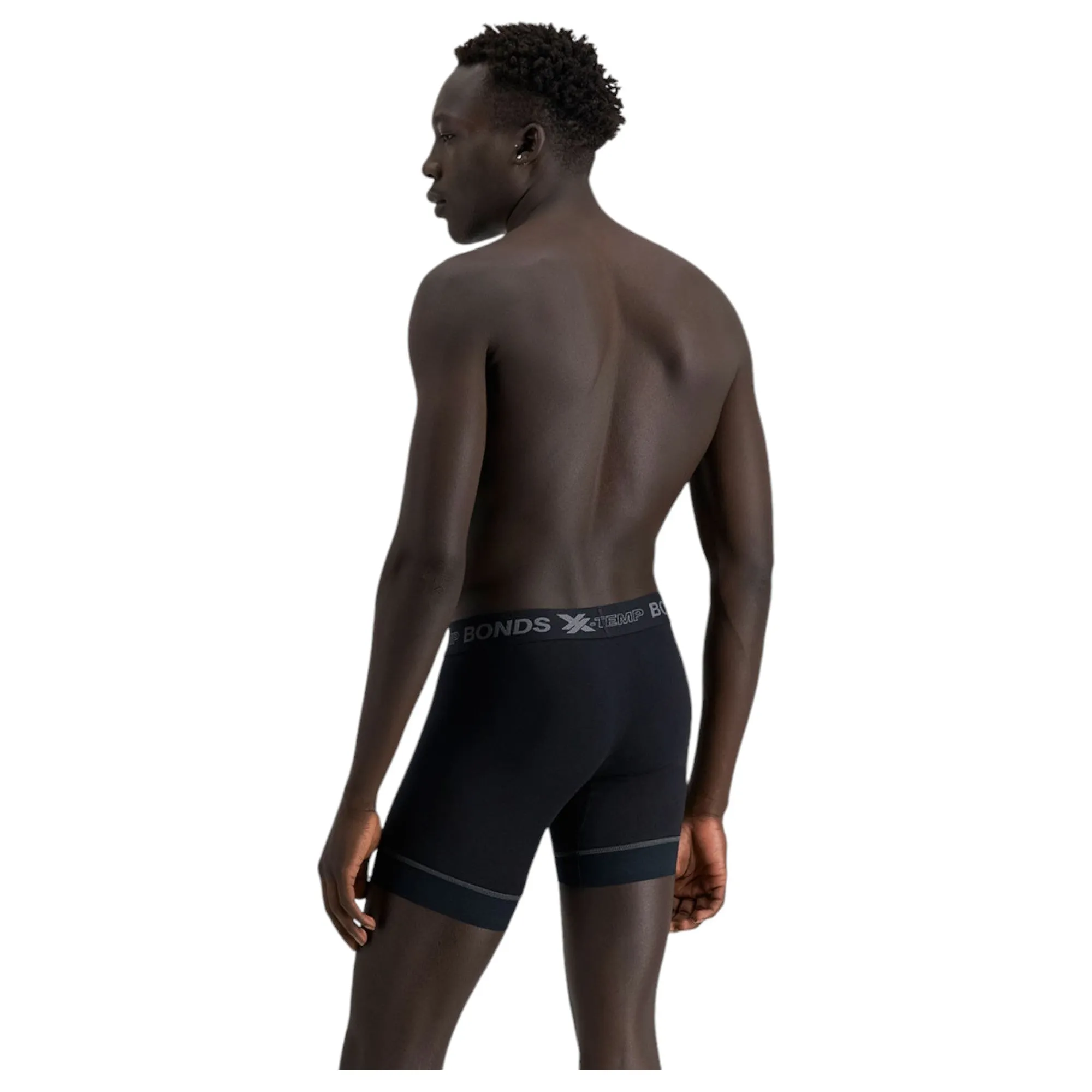 Bonds Mens X-Temp Grip Tech Mid Trunks Black Underwear