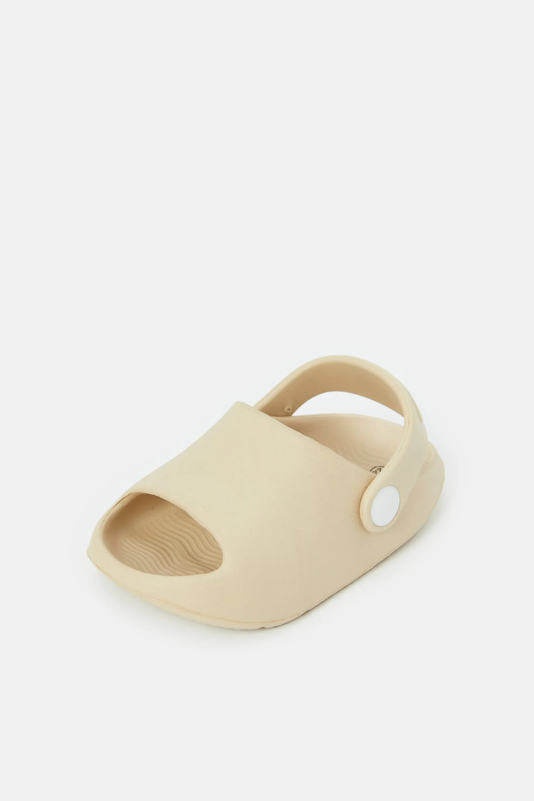 Boys Beige Moulded Slide With Backstrap