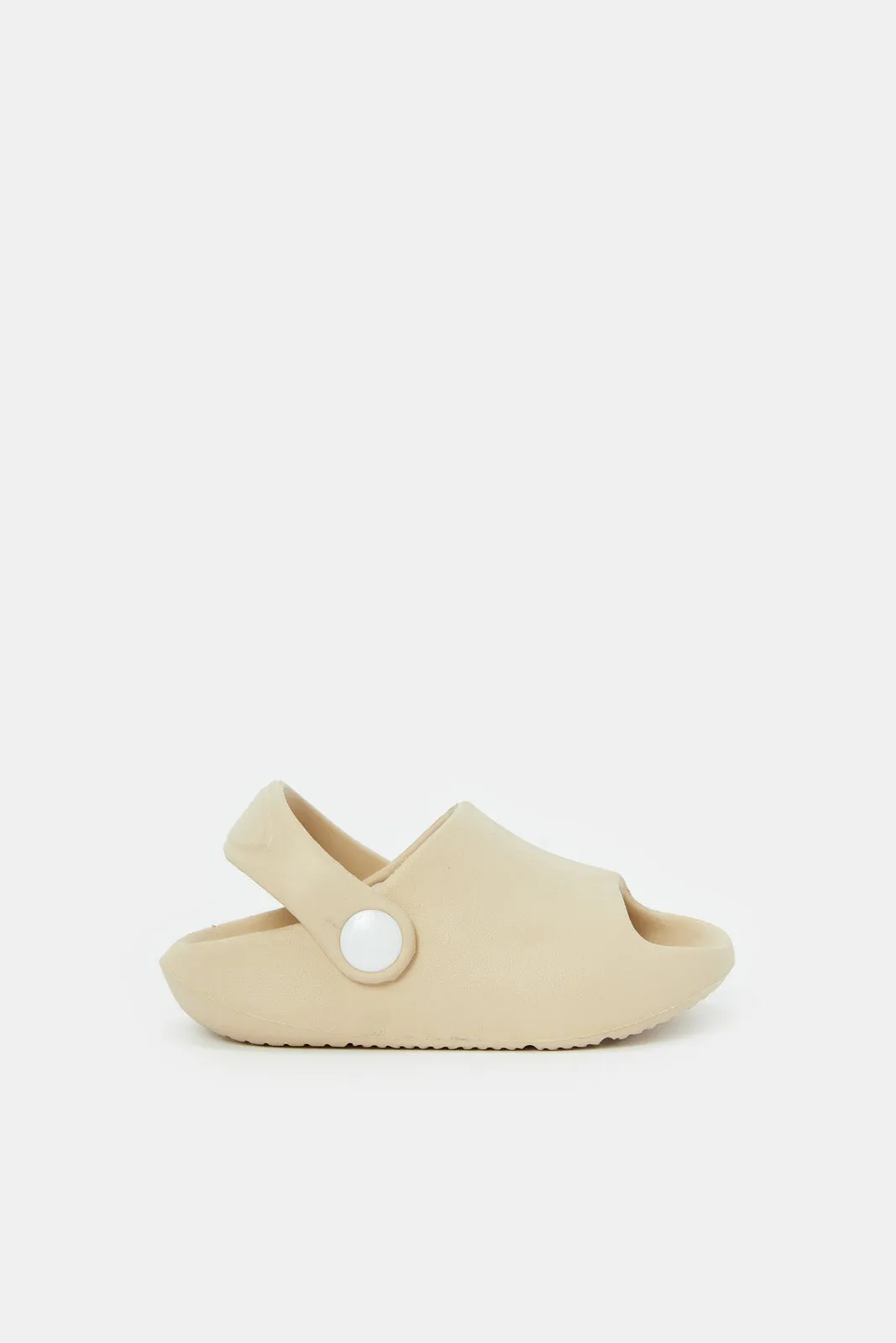 Boys Beige Moulded Slide With Backstrap