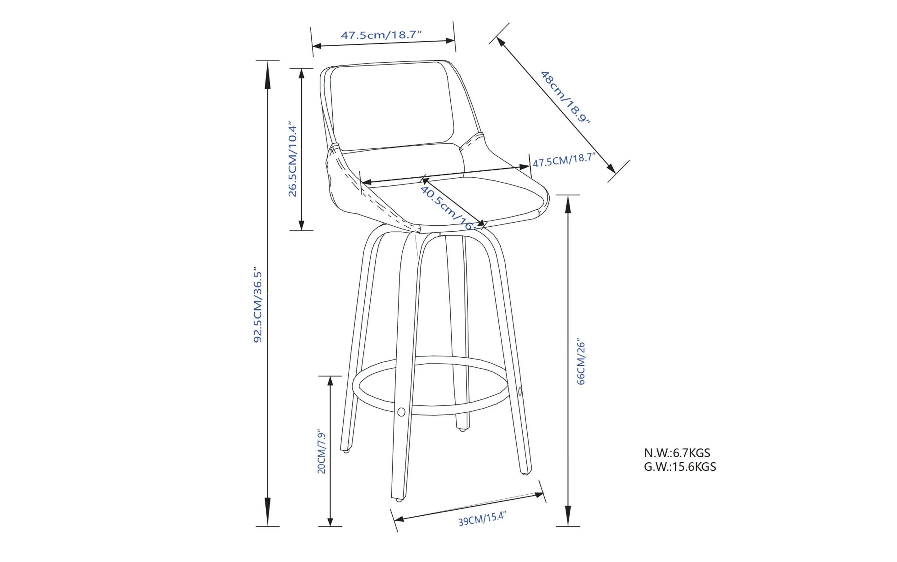 Carly Swivel Bar Stool (Set of 2)