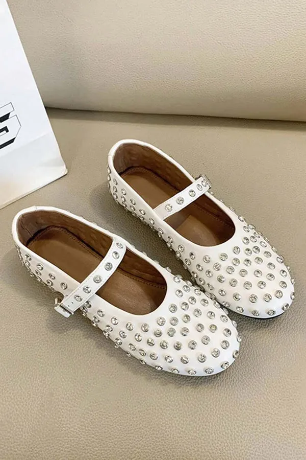 Casual Full Diamond Round Toe Mary Jane Dance Shoes