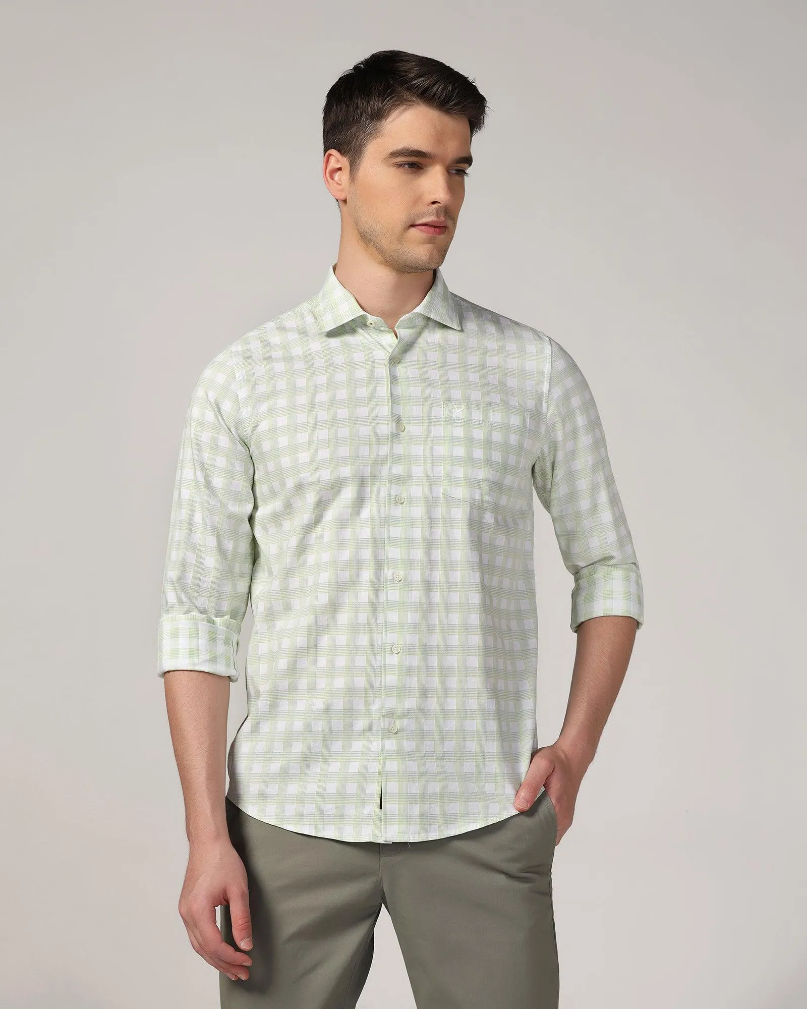 Casual Green Check Shirt - Torin