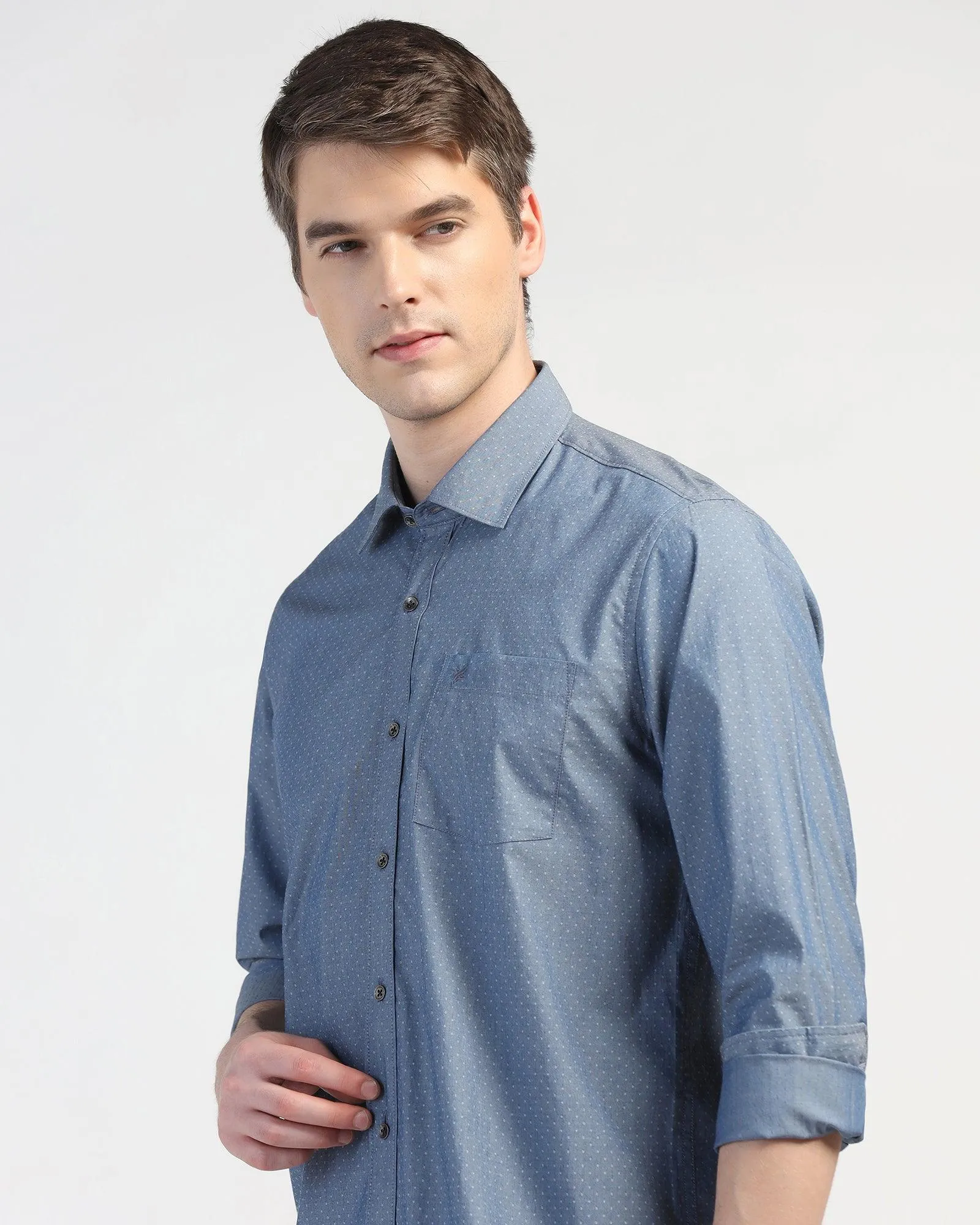 Casual Indigo Textured Shirt - Orion