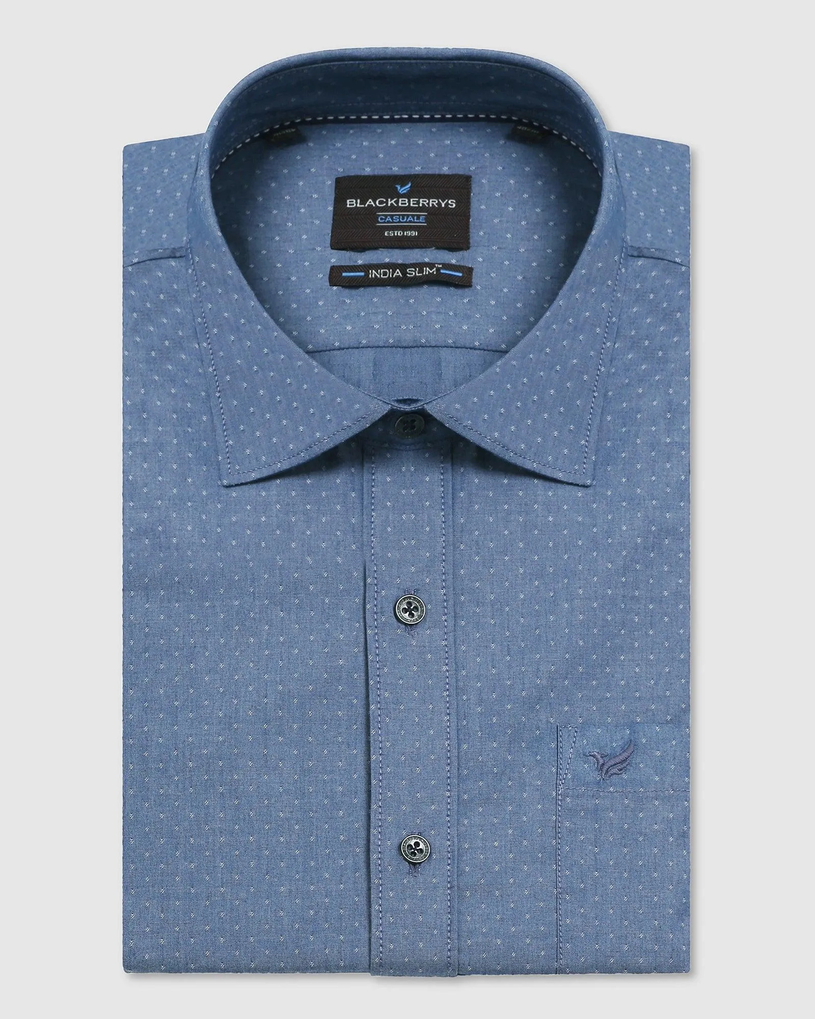 Casual Indigo Textured Shirt - Orion