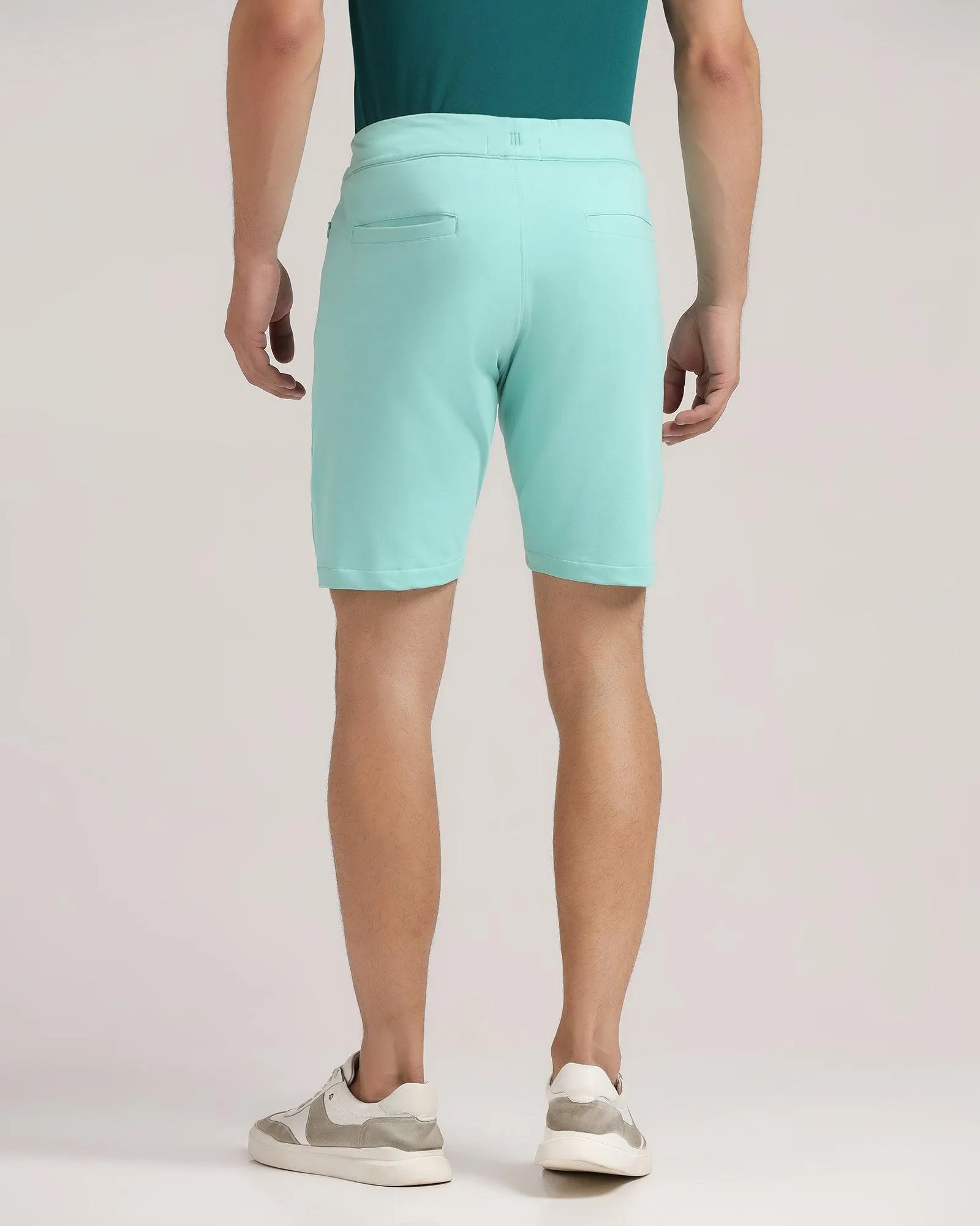 Casual Sea Green Solid Shorts - Liam