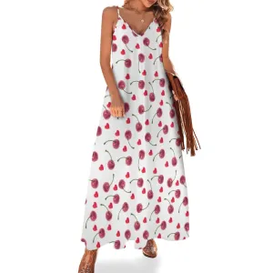 Cherries Spaghetti Strap Ankle-Length Dress Long dress