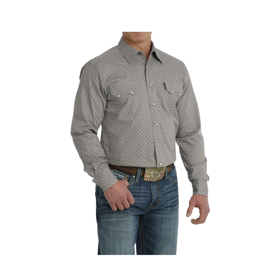 Cinch Men's Modern Fit Western Burgundy Shirt