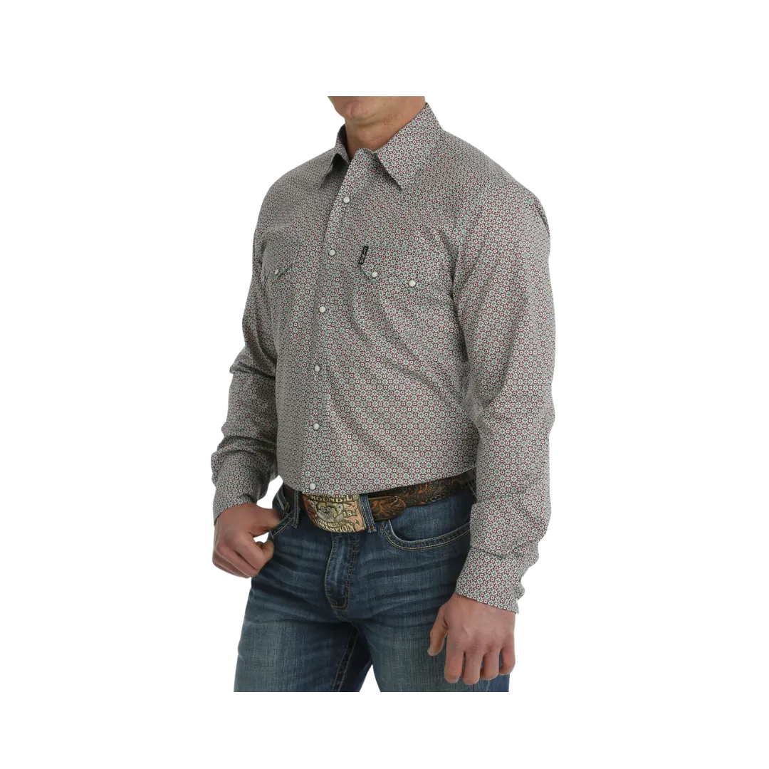 Cinch Men's Modern Fit Western Burgundy Shirt