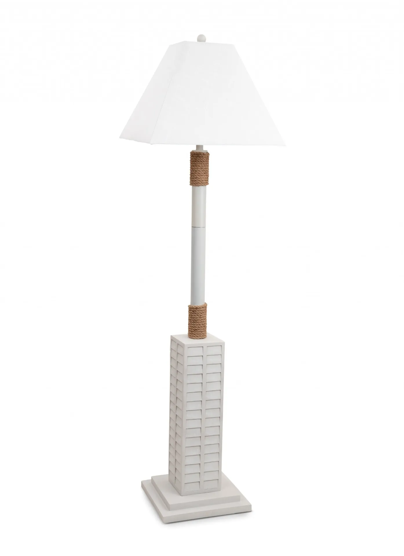 Classic Bright White and Nautical Rope Floor Lamp