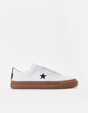 Converse One Star Pro Cordura Canvas Skate Shoes - White/Black/Dark Gum