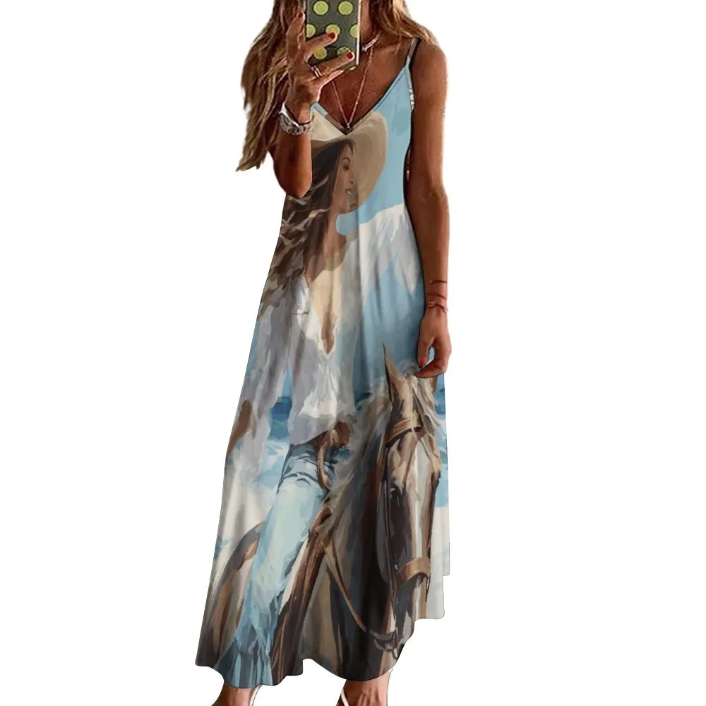 Cowgirl Keeping it Coastal Spaghetti Strap Ankle-Length Dress Long dress