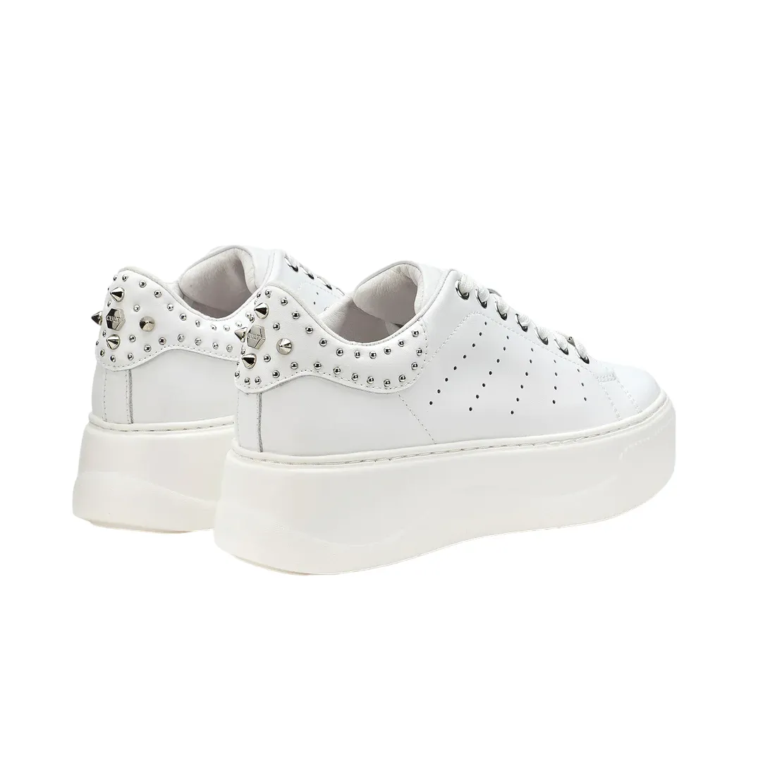 Cult scarpa sneakers da donna con borchie argento Perry 4236 CLW423600 bianco