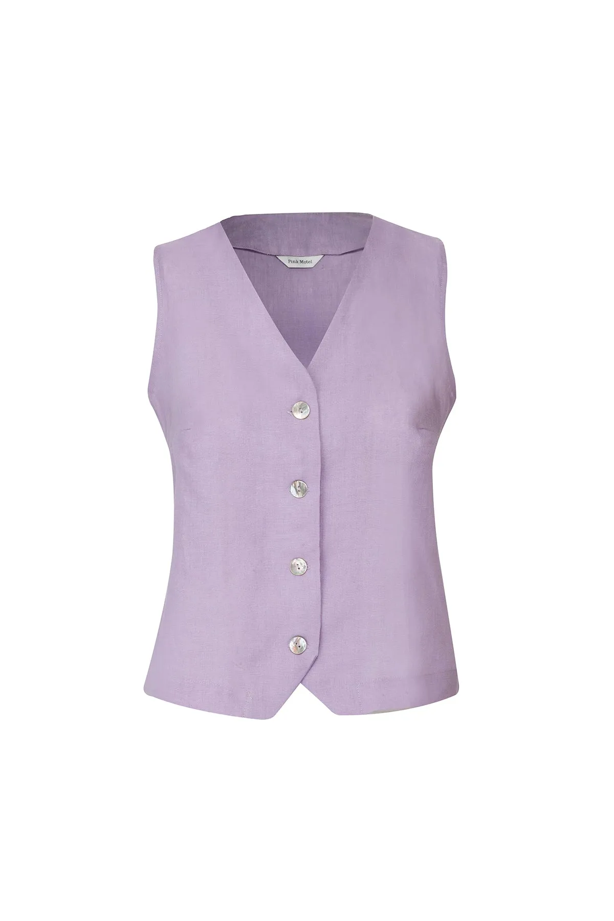 DANA LINEN LAVENDER VEST