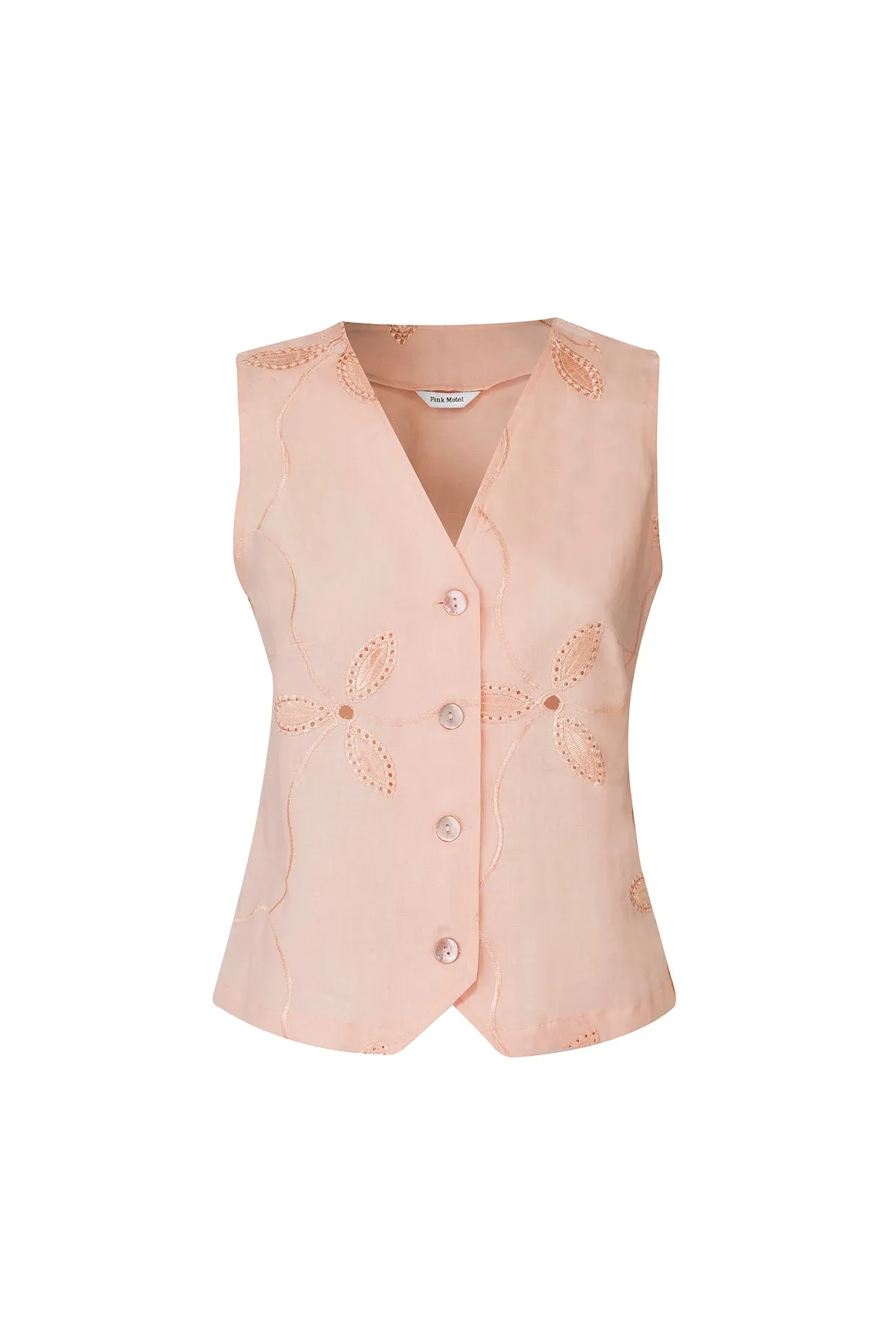 DANA LINEN NUDE VEST