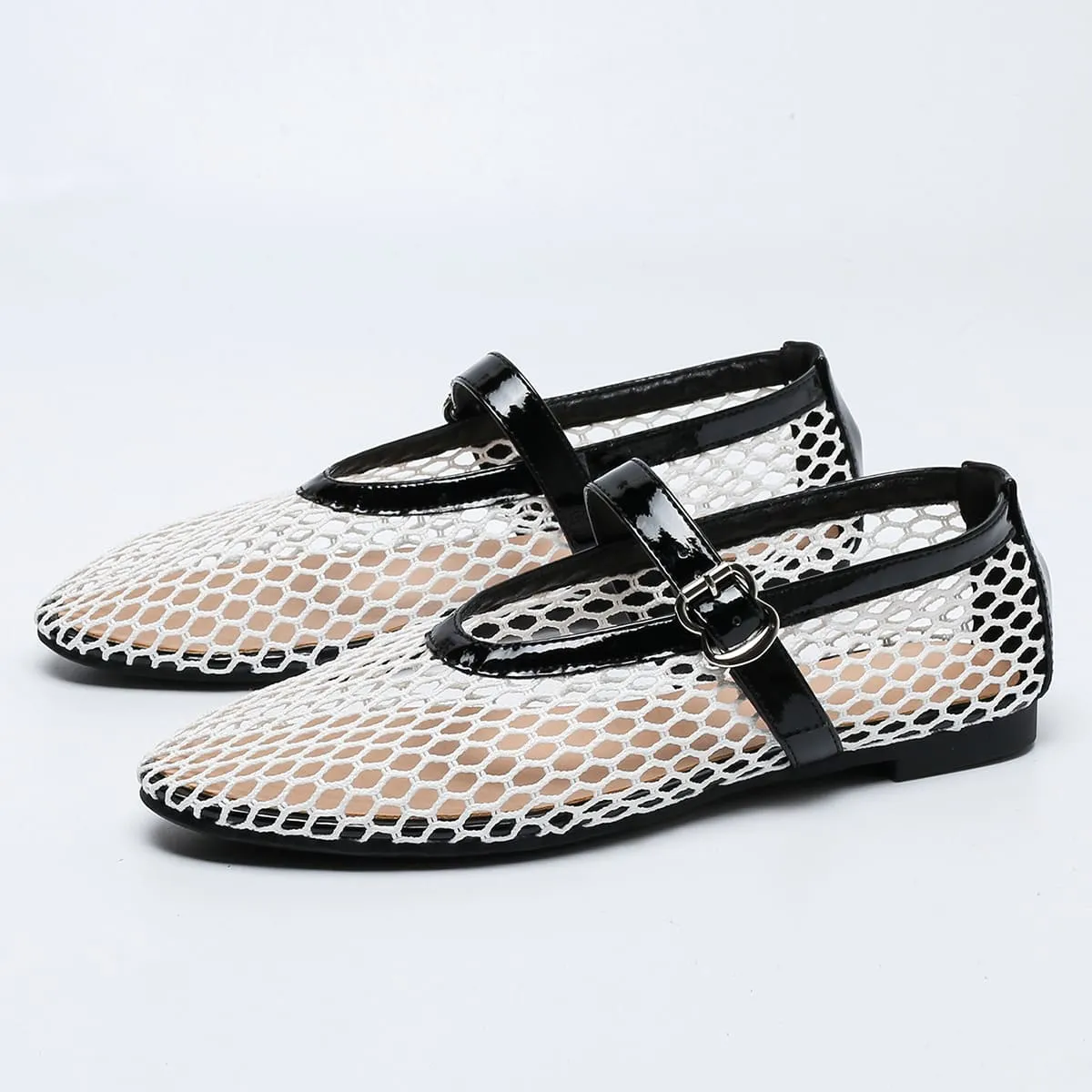 Dbeck® Breezy: Hollow Mesh Flat Mary Jane Flats for Women