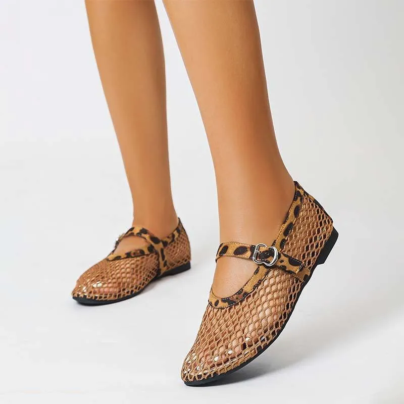 Dbeck® Breezy: Hollow Mesh Flat Mary Jane Flats for Women