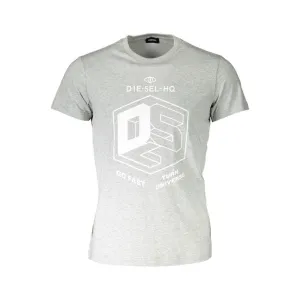 Diesel Gray Cotton Men T-Shirt