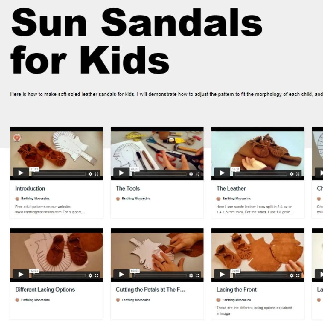 Digital Pattern DIY Kids Sun Sandals - Earthing Moccasins