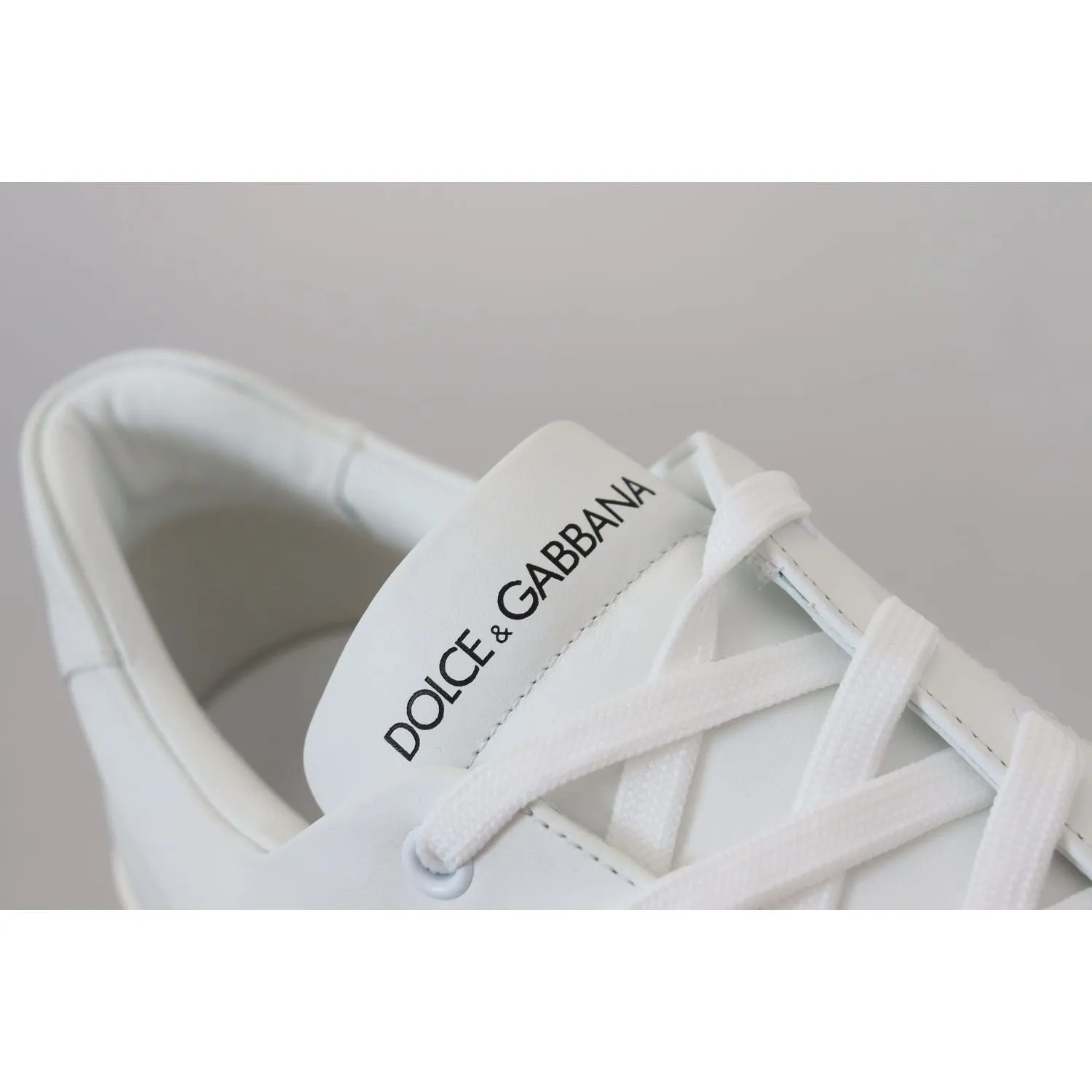 Dolce & Gabbana Elegant White Leather Men's Sneakers