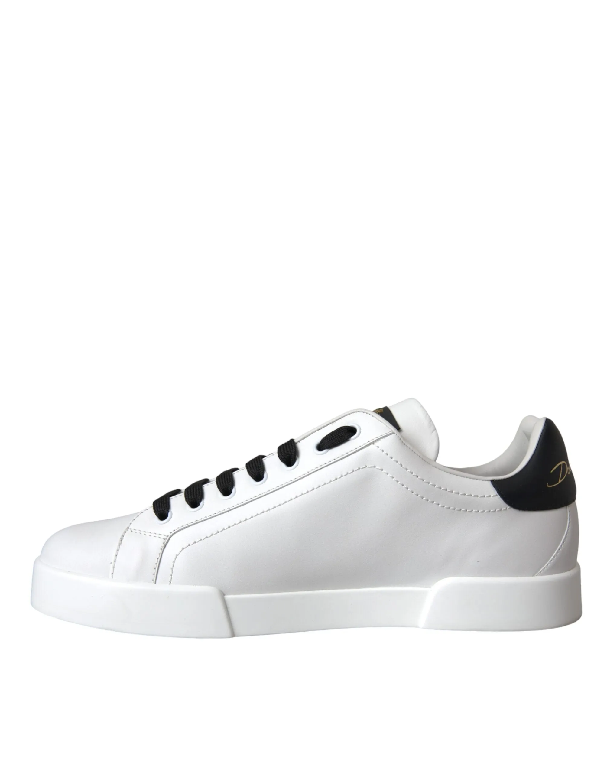 Dolce & Gabbana White Leather DG Logo Casual Low Top Sneakers Shoes