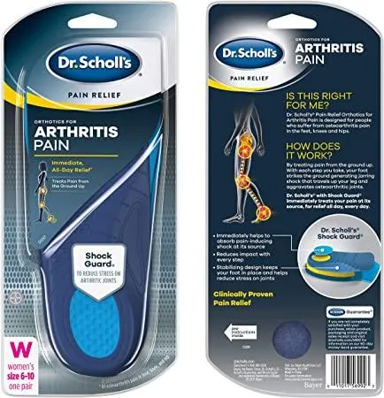 Dr. Scholl's Arthritis Pain Relief Orthotics | Clinically Proven Immediate Relief of Osteoarthritis Pain in Feet, Knees and Hips