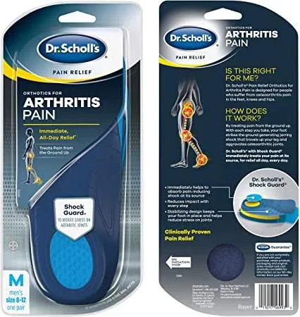 Dr. Scholl's Arthritis Pain Relief Orthotics | Clinically Proven Immediate Relief of Osteoarthritis Pain in Feet, Knees and Hips